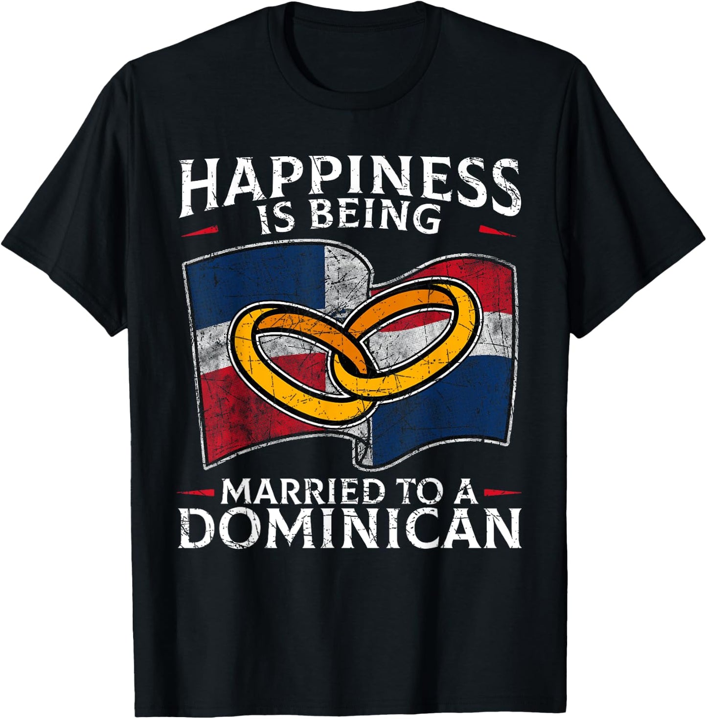 Dominican Republic Marriage Dominican Heritage Married T-Shirt - T-Shirt | Black