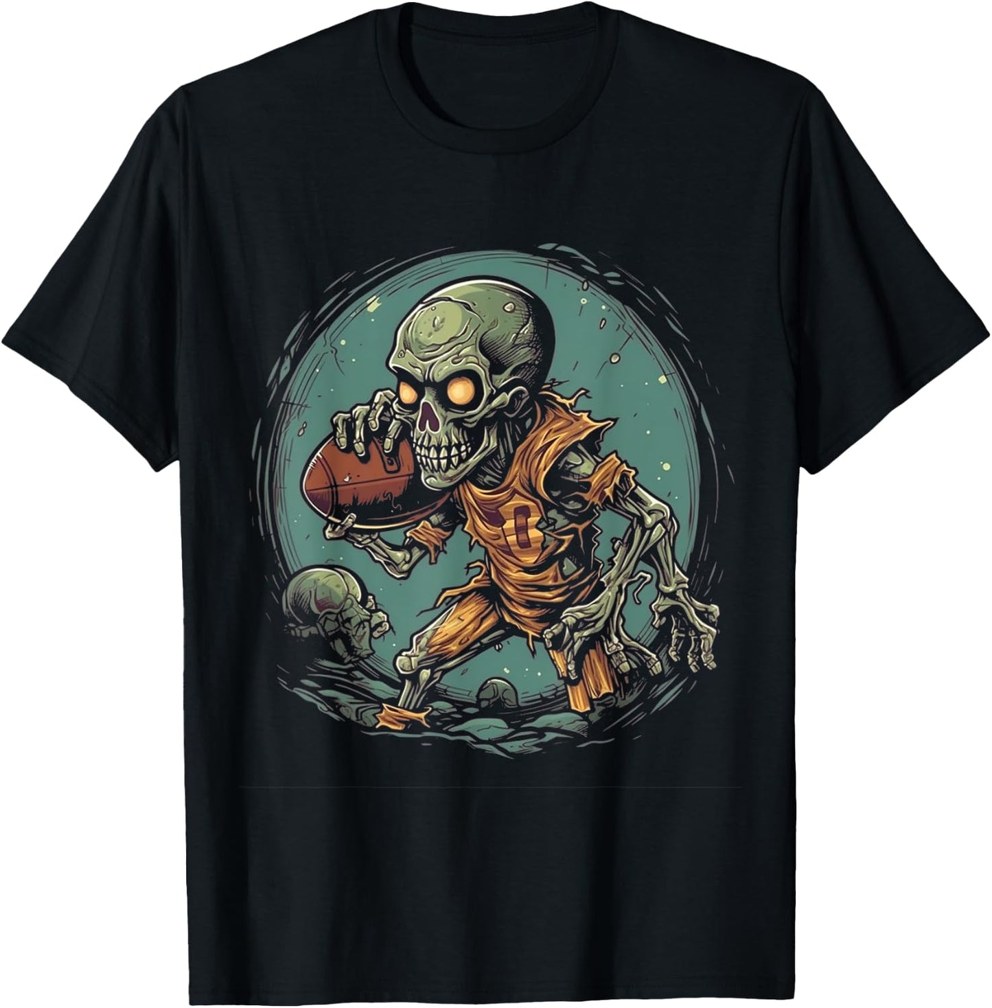 Zombie Football Player Halloween Costume Sport Men Boys T-Shirt - T-Shirt | Black