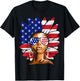 Afro Sunflower African American 4th of July Melanin T-Shirt - T-Shirt | Black