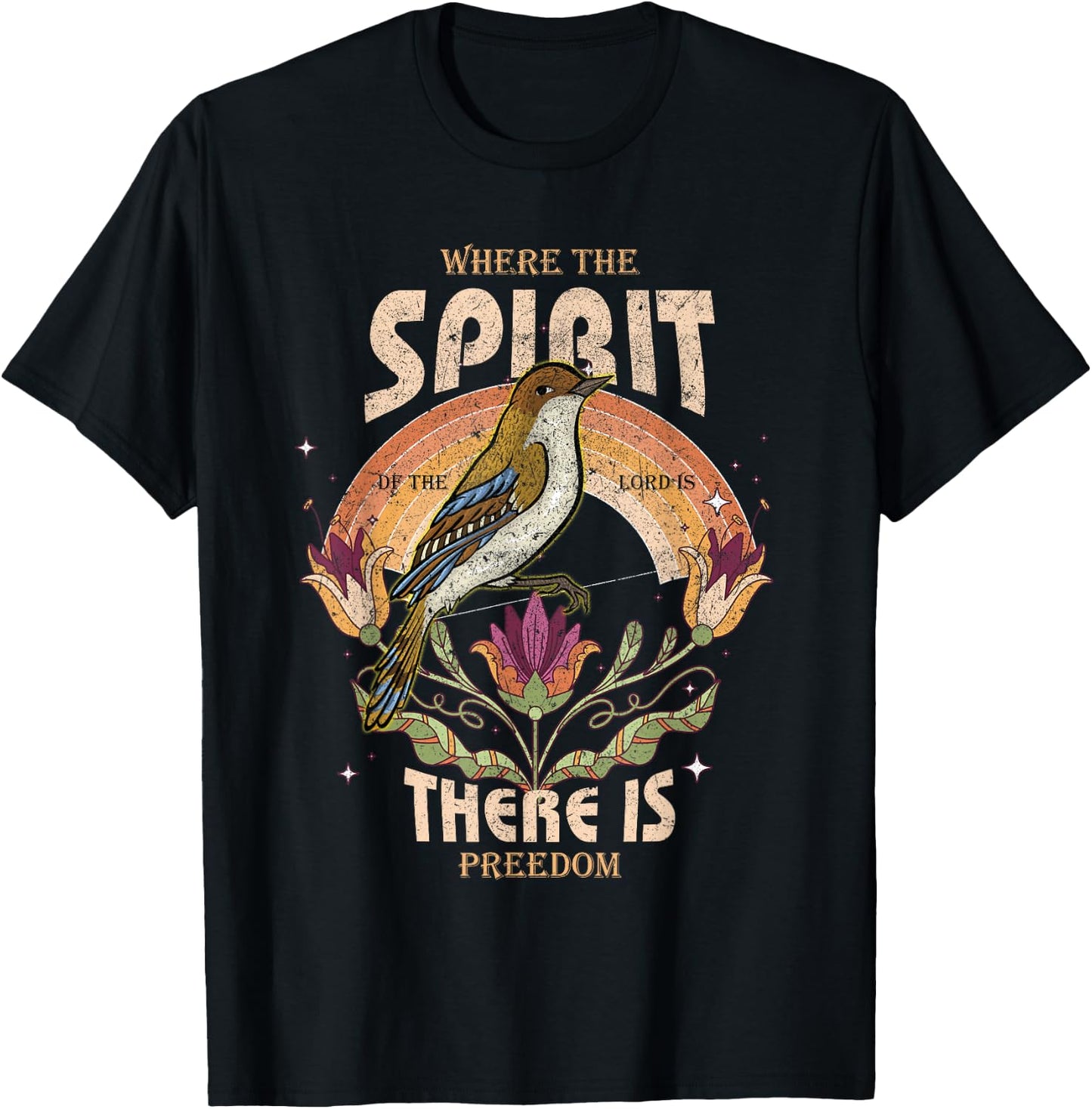 Where The Spirit Of The Lord Is There Is Freedom Christian T-Shirt - T-Shirt | Black