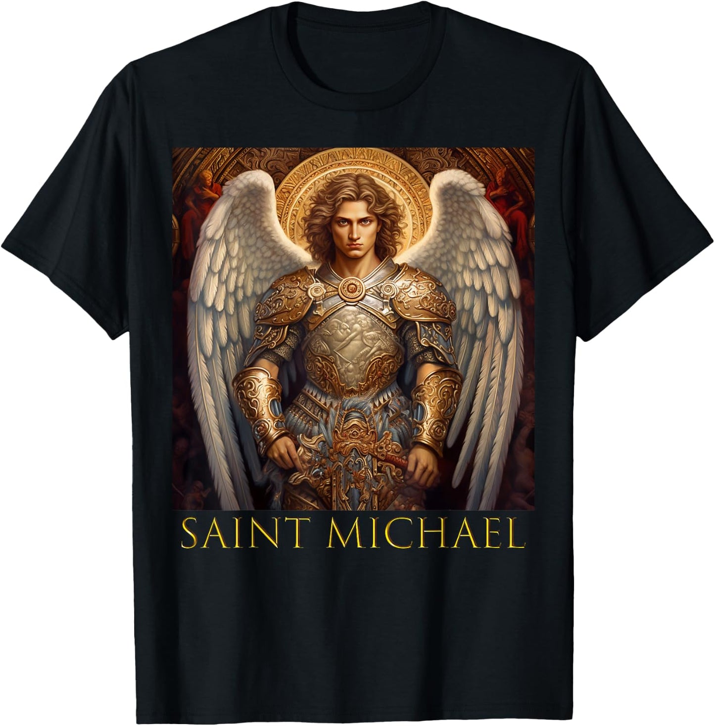 Saint Michael the Archangel T-Shirt - T-Shirt | Black
