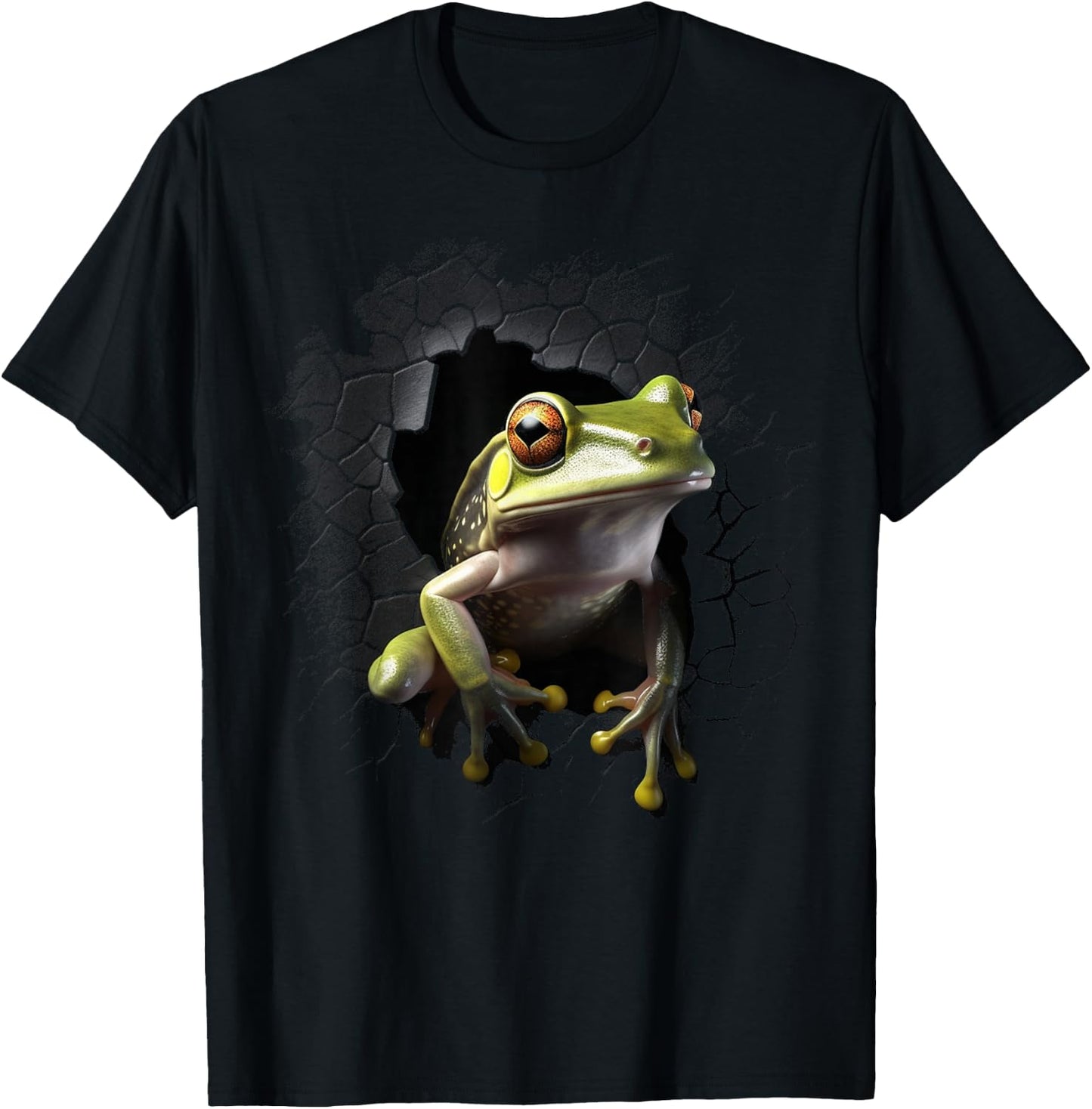Frog Wall Animal Lovers Frog T-Shirt - T-Shirt | Black