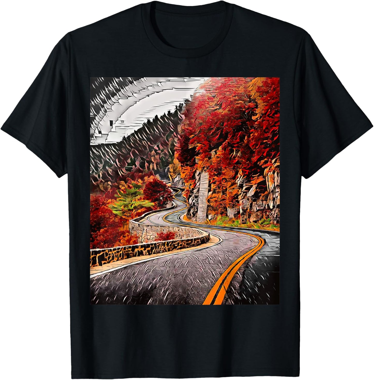 Hawk's Nest Highway, New York, USA T-Shirt - T-Shirt | Black