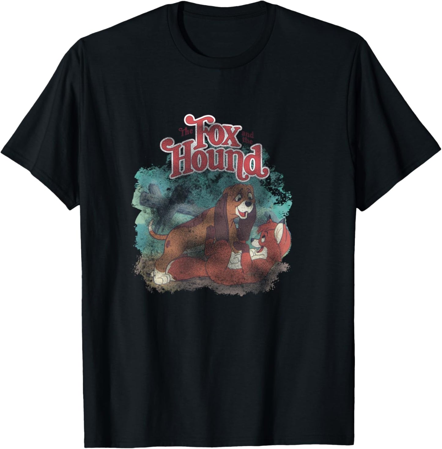Disney The Fox and the Hound Vintage Classic Best Friends T-Shirt - T-Shirt | Black