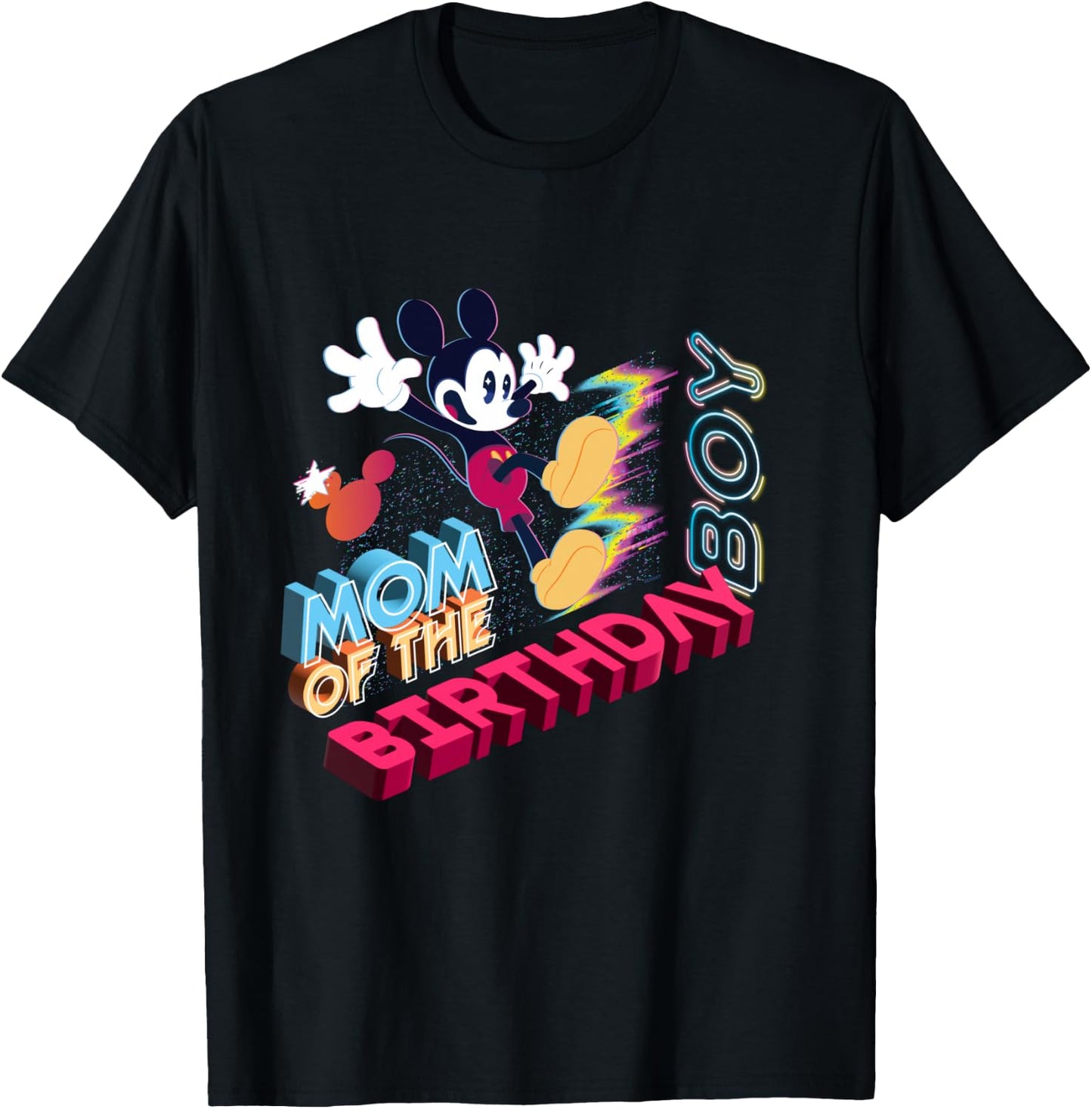 Disney Mickey Mouse Family Star Mom of the Birthday Boy T-Shirt - T-Shirt | Black