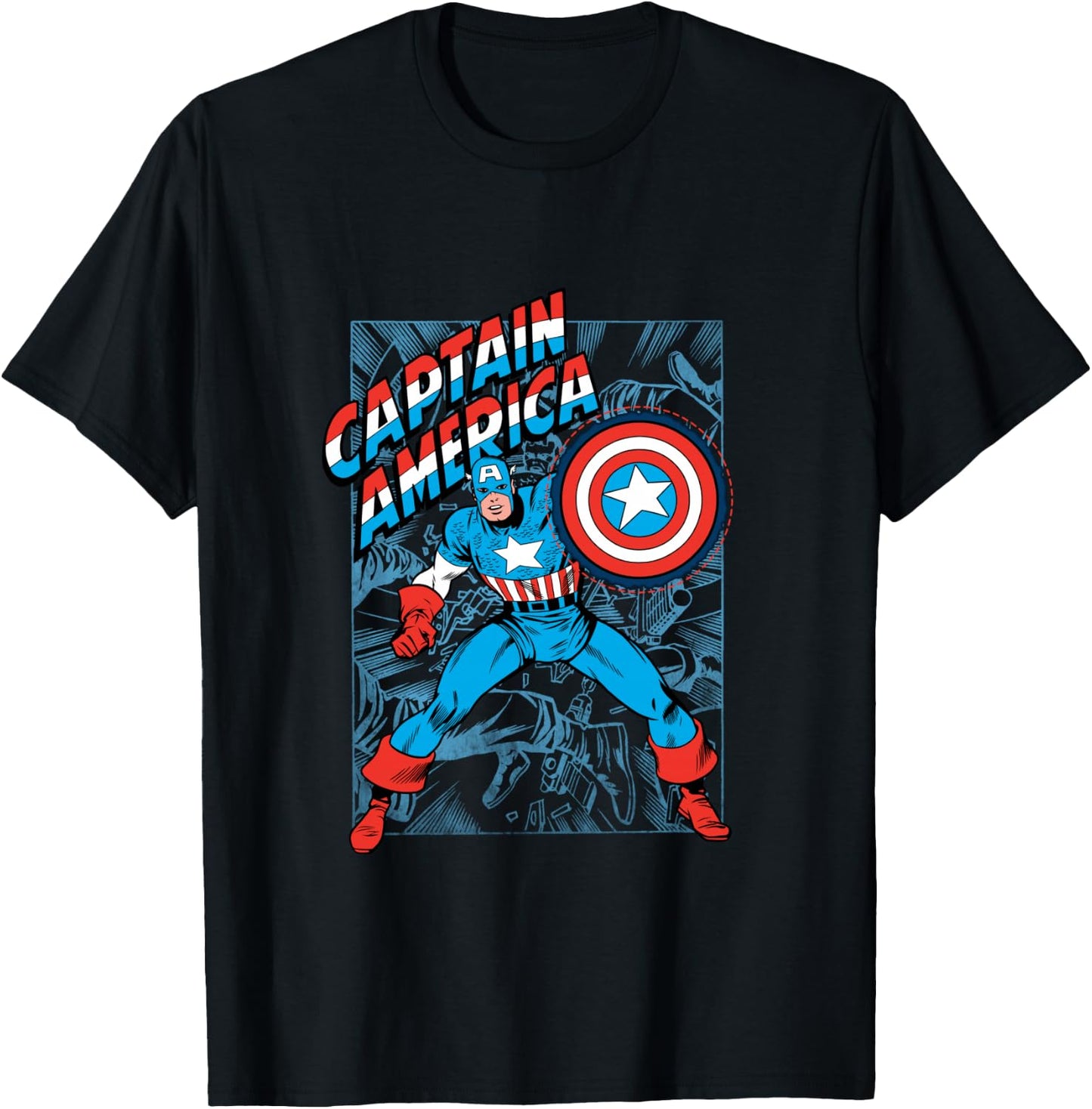 Marvel Comics Retro Classic Captain America Comic Book Cover T-Shirt - T-Shirt | Black