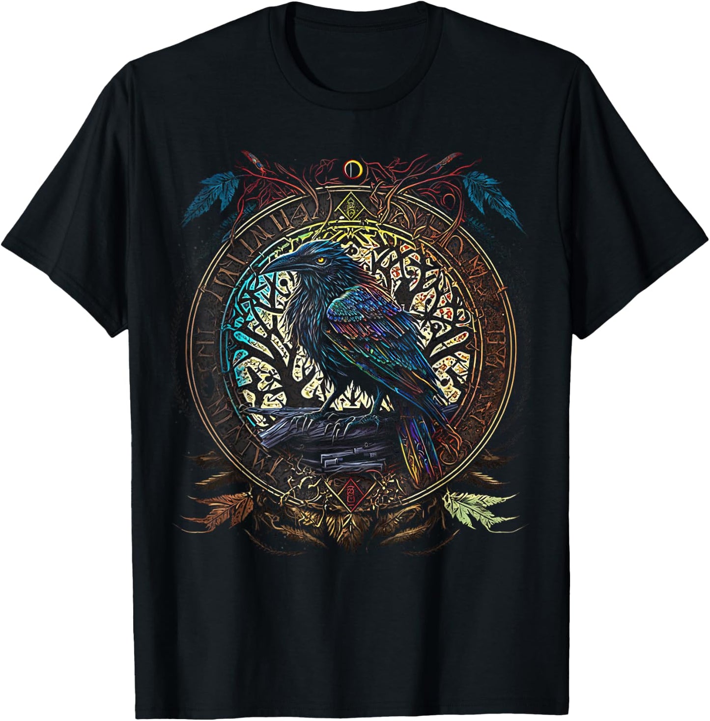 Odin's Raven Northman Valhalla Norse Mythology T-Shirt - T-Shirt | Black