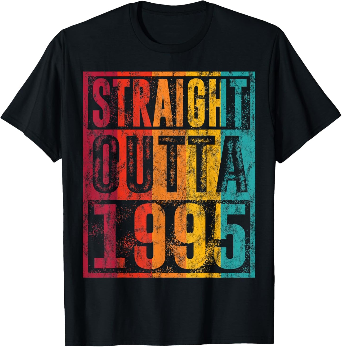 Straight Outta 1995 Vintage Birthday Gifts Retro Summer T-Shirt - T-Shirt | Black