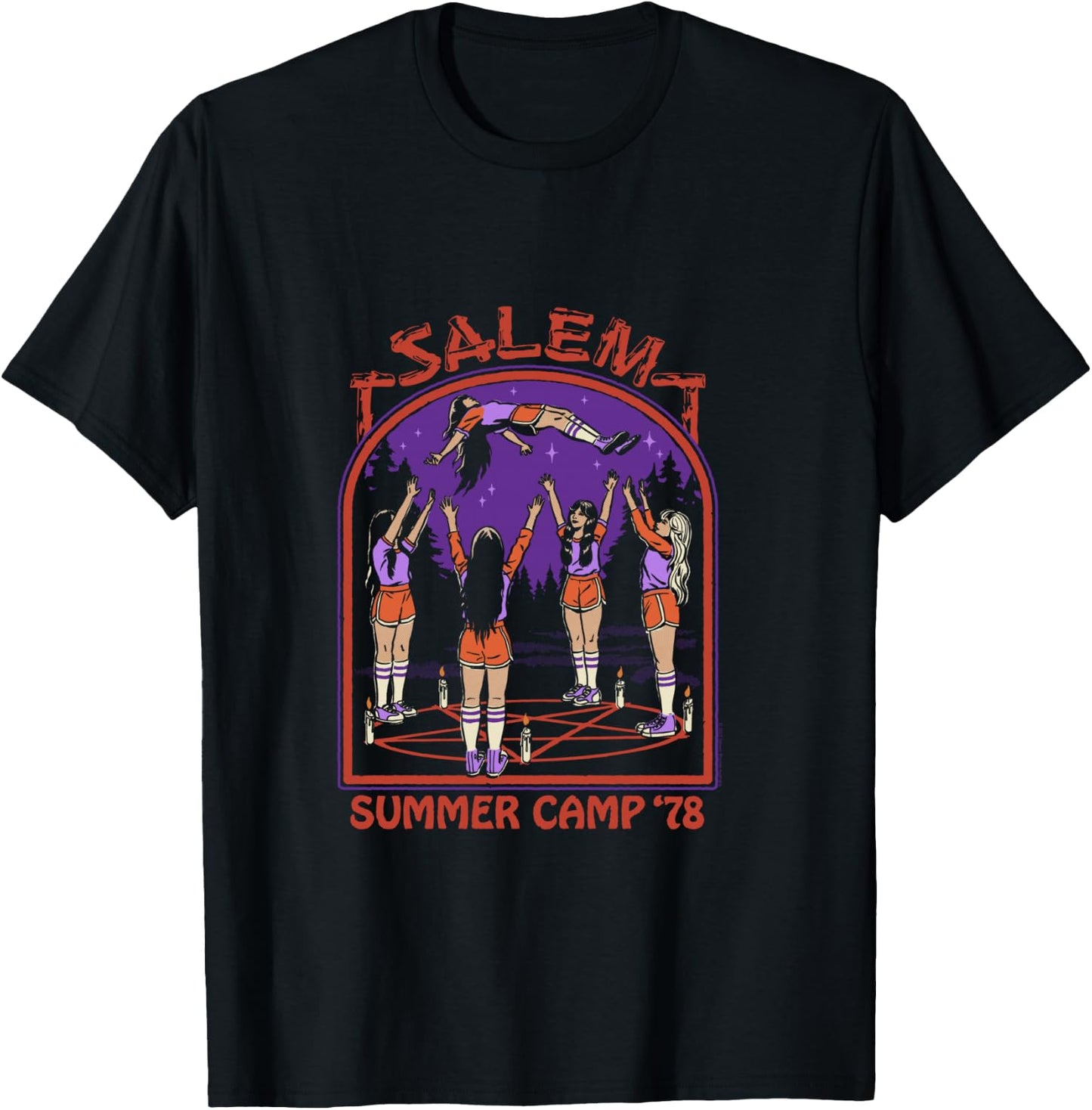 Steven Rhodes Salem Witch Summer Camp '78 Retro Dark Humor T-Shirt - T-Shirt | Black
