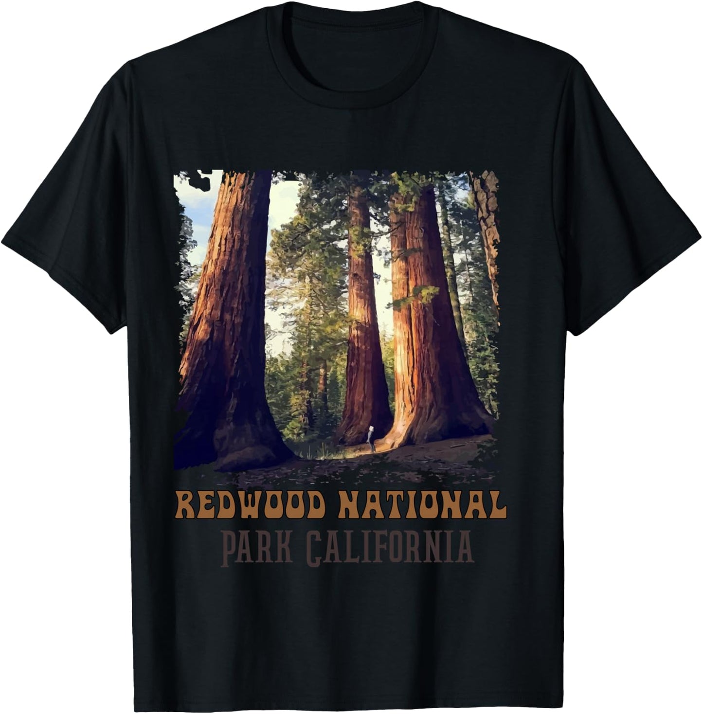 Humboldt Redwoods Retro US California state Vintage parks T-Shirt - T-Shirt | Black