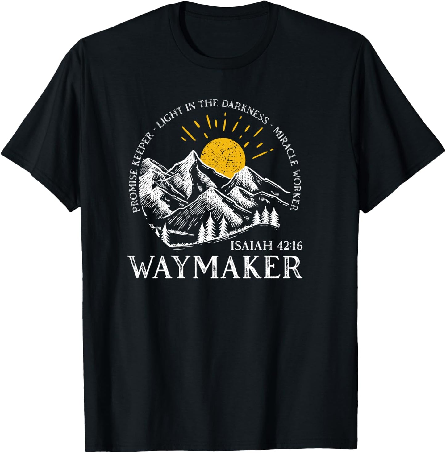 Vintage Waymaker Promise Keeper Miracle Worker Christian T-Shirt - T-Shirt | Black