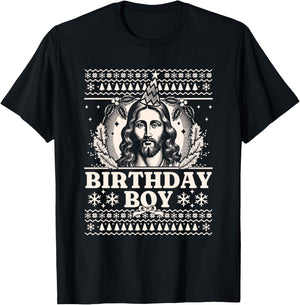 Jesus Birthday Boy - Happy Birthday Jesus Ugly Christmas T-Shirt - T-Shirt | Black