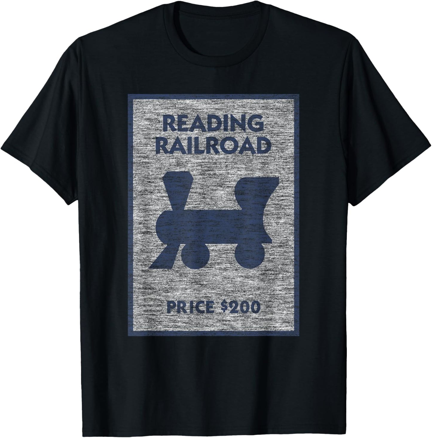 Monopoly Reading Railroad Vintage Place Icon Logo T-Shirt - T-Shirt | Black