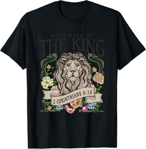 Daughter of the Jesus King,2 Corinthians 6:18 Lion Christian T-Shirt - T-Shirt | Black