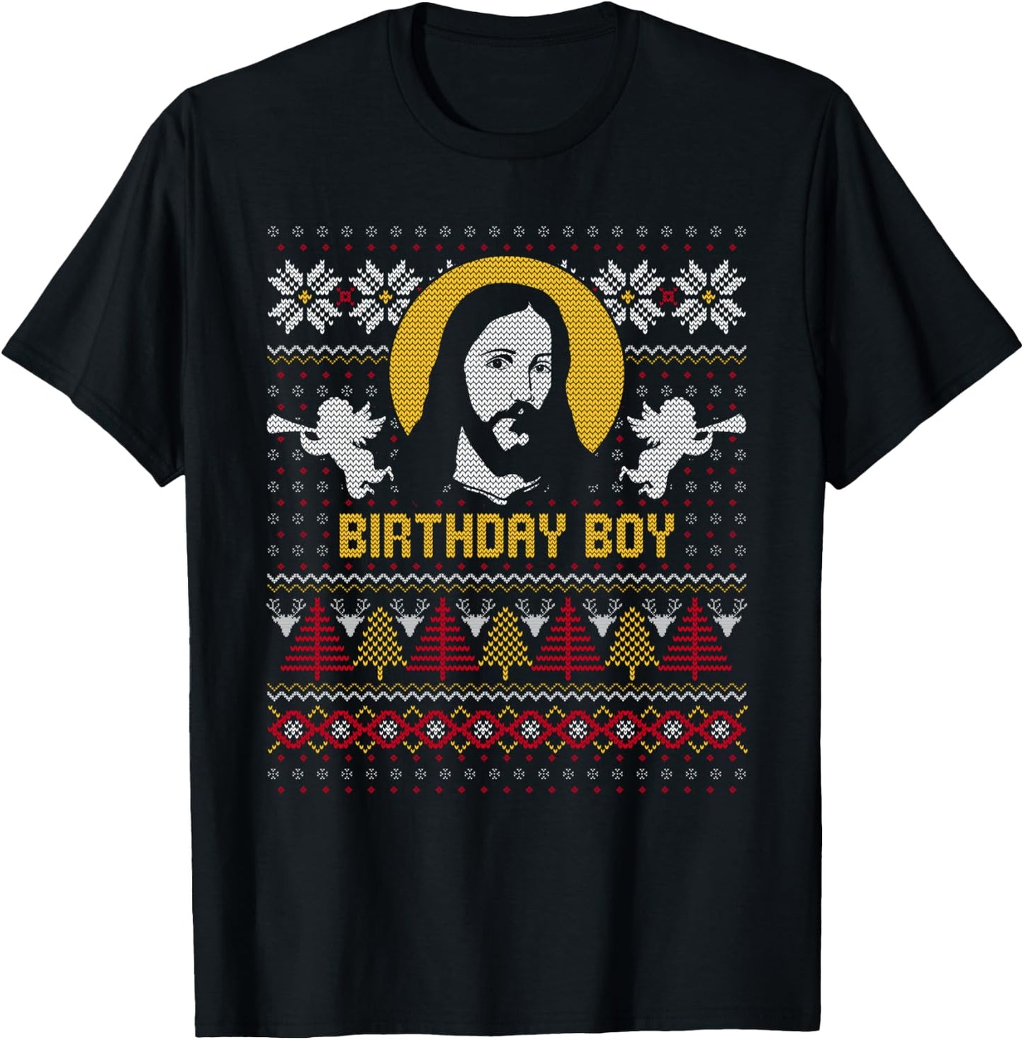 Jesus Birthday Boy Ugly Christmas Design T-Shirt - T-Shirt | Black