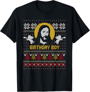 Jesus Birthday Boy Ugly Christmas Design T-Shirt - T-Shirt | Black