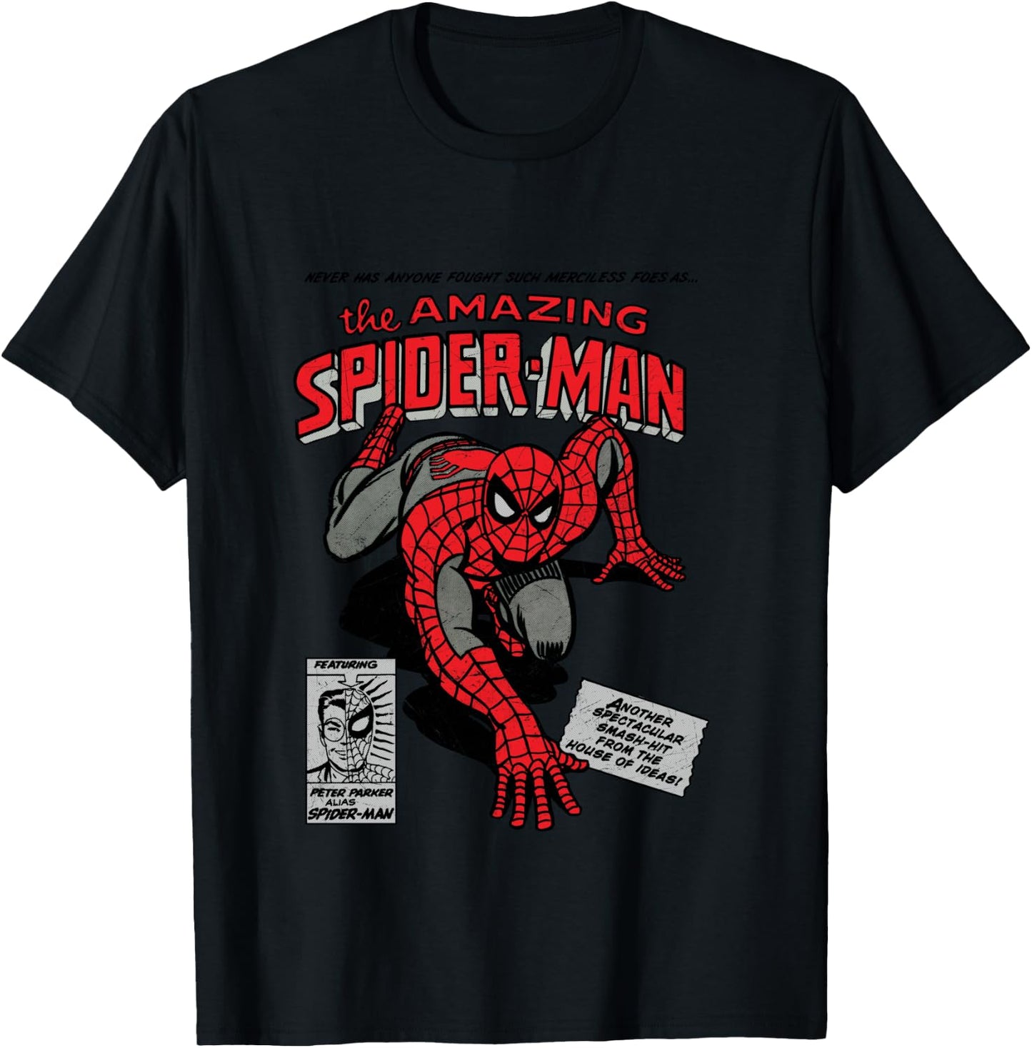 Marvel Spider-Man Retro Comic T-Shirt - T-Shirt | Black