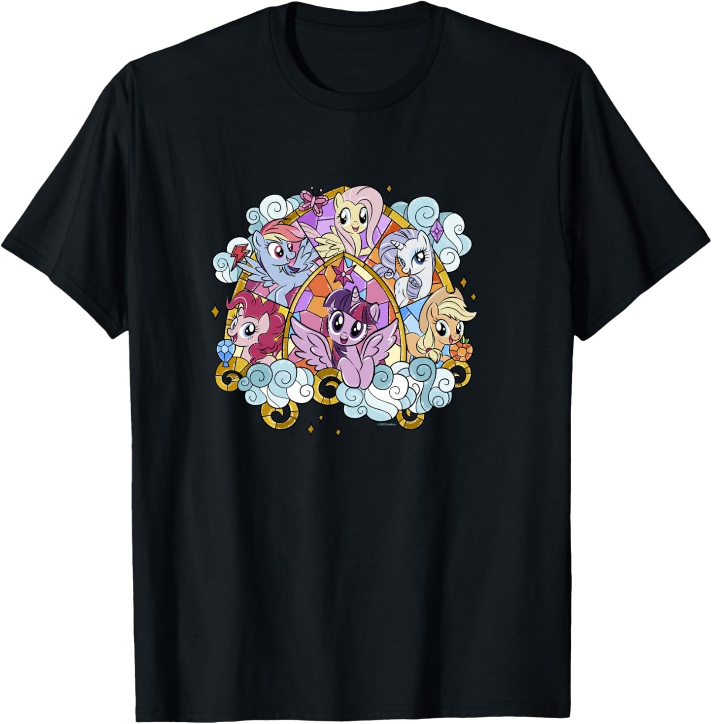My Little Pony: Friendship Is Magic Stained Glass Pony Group T-Shirt - T-Shirt | Black