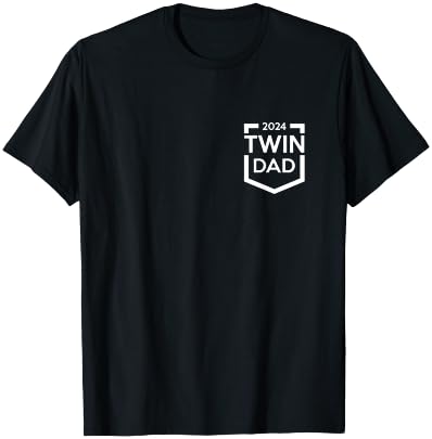 Twin Dad Est 2024 Twin Dad To Be Gifts New Daddy III T-Shirt - T-Shirt | Black