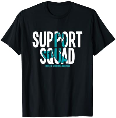 Support Squad Tourette Syndrome Awareness T-Shirt - T-Shirt | Black