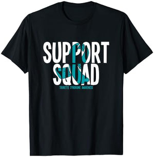 Support Squad Tourette Syndrome Awareness T-Shirt - T-Shirt | Black