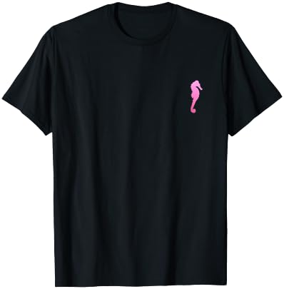 Seahorse Pink Vintage Beach Vacation Sea Horse Ocean Animal T-Shirt - T-Shirt | Black