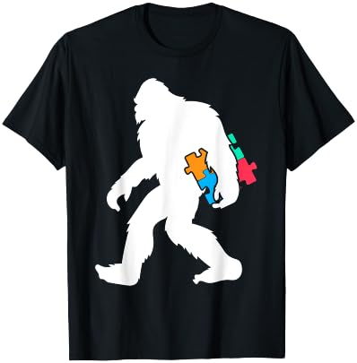 Yetti Autism Kids Jigsaw Puzzle Sasquatch T-Shirt - T-Shirt | Black