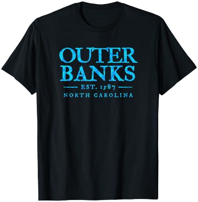 Outer Banks NC OBX Colorful Text Retro Preppy Throwback T-Shirt - T-Shirt | Black
