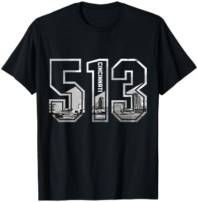 Cincinnati Ohio 513 Area Code Pride Vintage T-Shirt - T-Shirt | Black