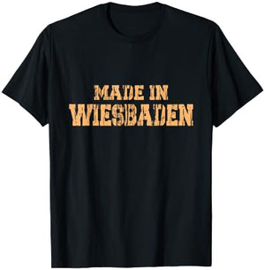 Born In Wiesaden, Retro City Wiesbaden T-Shirt - T-Shirt | Black
