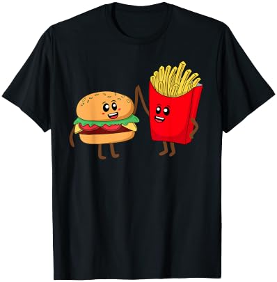 Cool Hamburger Women French Fries Burger Lover T-Shirt - T-Shirt | Black