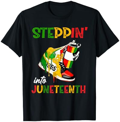Stepping Into Juneteenth 1865 pride black African American T-Shirt - T-Shirt | Black