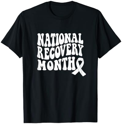 Warrior National Recovery month Addiction Recovery Awareness T-Shirt - T-Shirt | Black