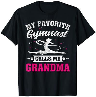 My Favorite Gymnast Calls Me Grandma Mother's Day T-Shirt - T-Shirt | Black