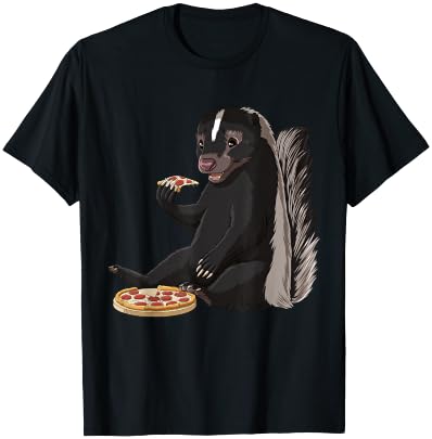 Funny Pizza Lover Skunk T-Shirt - T-Shirt | Black