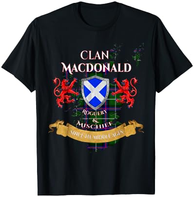 MacDonald Scottish Family Clan Middle Ages Mischief T-Shirt - T-Shirt | Black