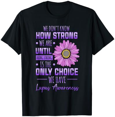 Lupus Awareness Shirt Funny Daisy in May We Wear Purple T-Shirt - T-Shirt | Black