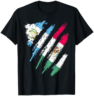 Guatemala Flag Mexico Grown Patriot Country Stripes T-Shirt - T-Shirt | Black