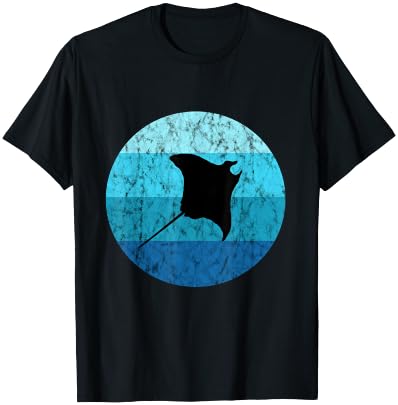 Manta Stingray Retro Vintage Ocean Sea Creatures T-Shirt - T-Shirt | Black